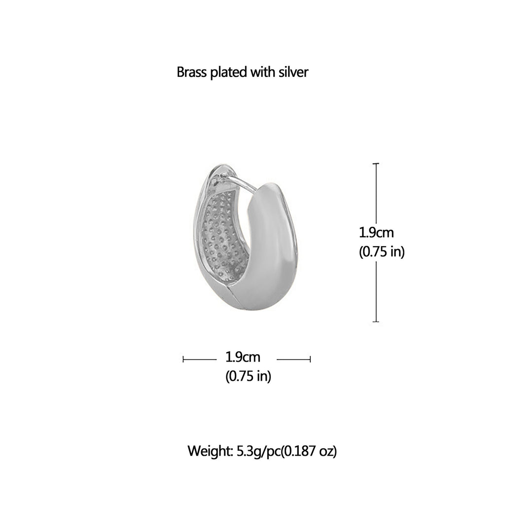Women's Brass Huggie Hoop Earrings