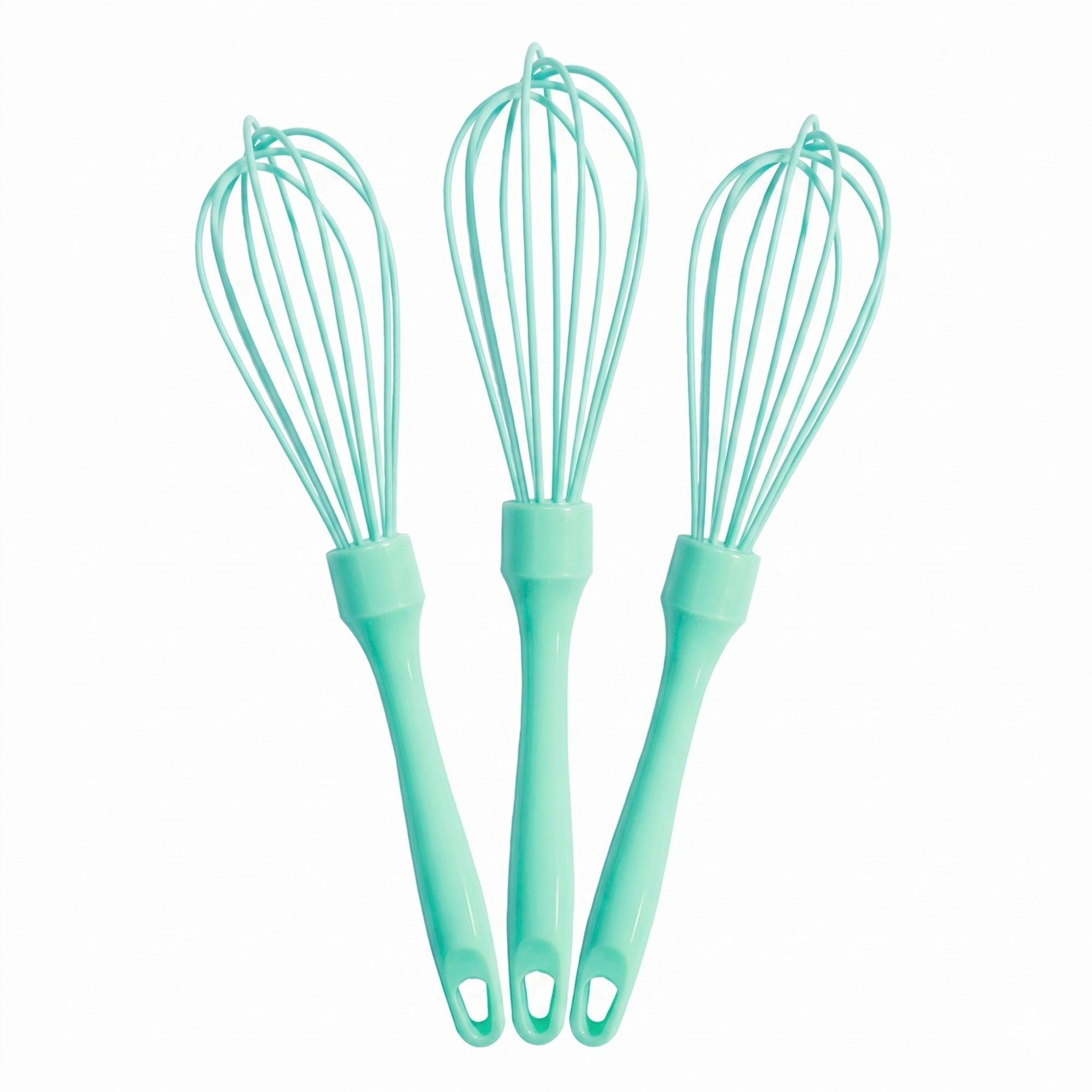 3-Piece Mini Silicone Whisk Set for Baking, Mixing and Kitchen Prep