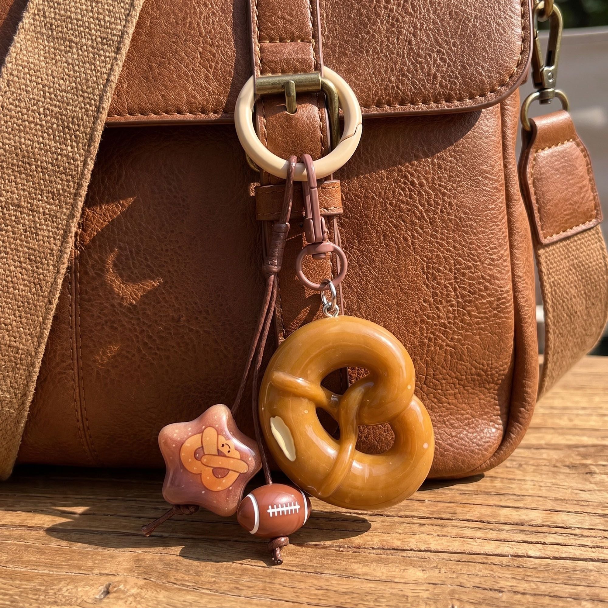 2-Piece Womens Multi-Charm Accessory with Hanging Clip and Character Design