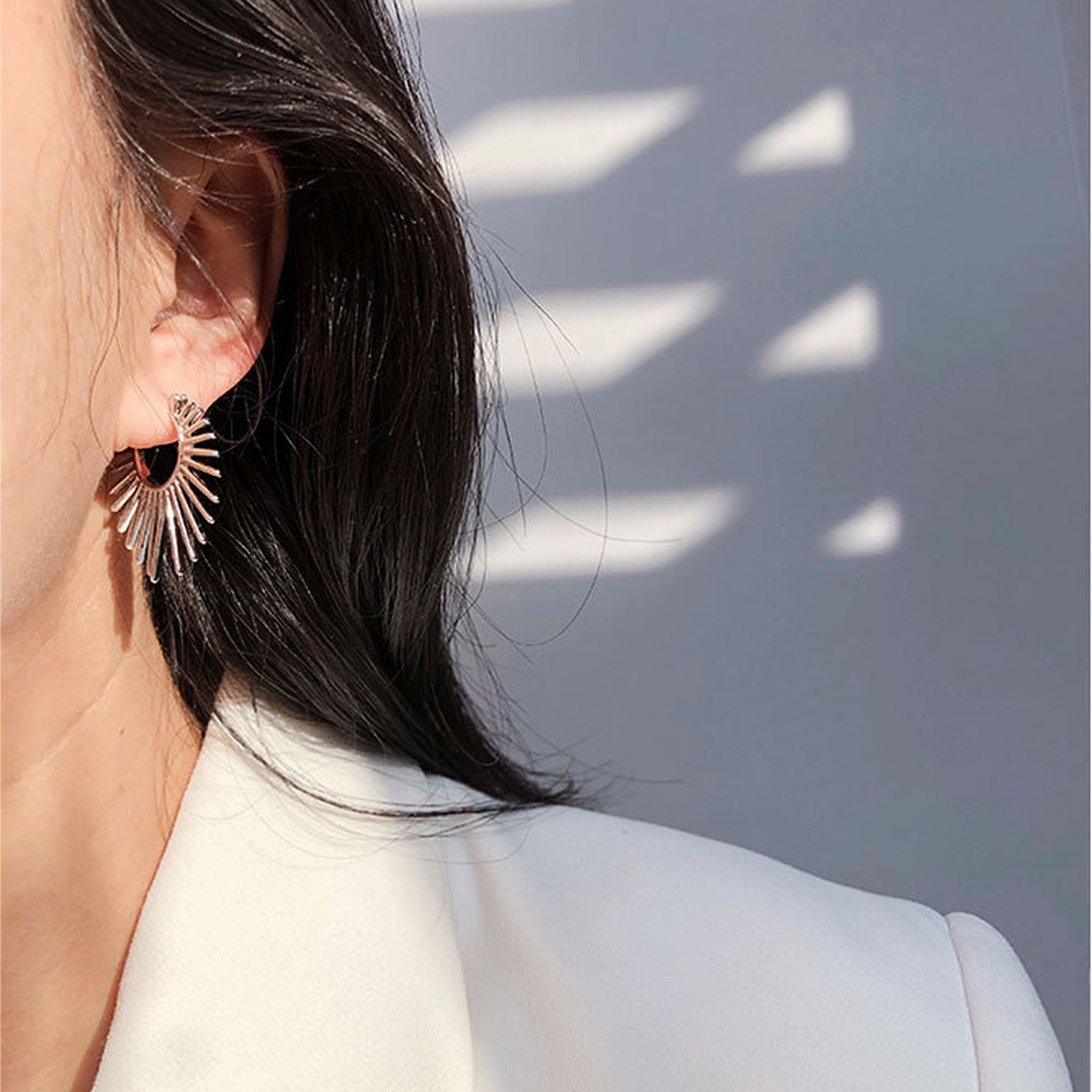 Women's Sunburst Hoop Earrings
