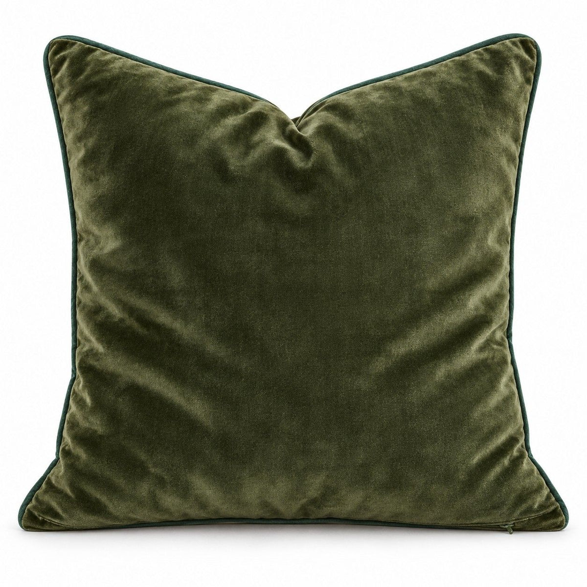 2 Pack Botanical Leaf Velvet Throw Pillow Covers 18 x 18 Inch with Piped Edges