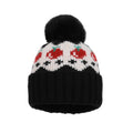 Fair Isle Pom Pom Knit Beanie with Ribbed Cuff Winter Hat