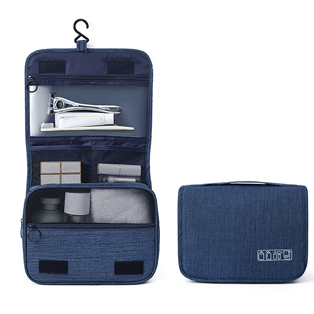 Hanging Toiletry Bag with Multiple Compartments Zipper Closure Travel Organizer Cosmetic Storage Case Portable