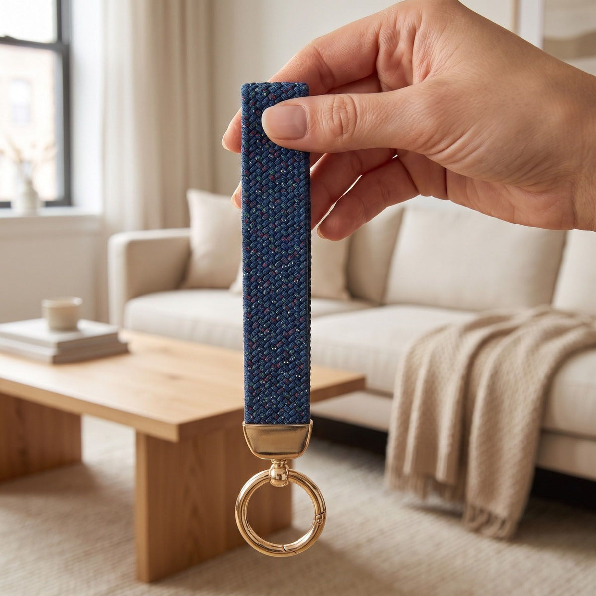 Woven Wristlet Keychain Strap with Hardware Kit