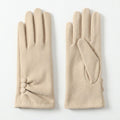 Faux Suede Winter Gloves with Pleated Wrist and Button Detail 9.4 x 3.3in