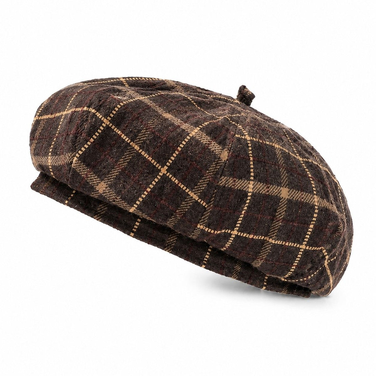 Gorro boina a cuadros estilo pintor vintage, gorra suave estructurada para otoño e invierno