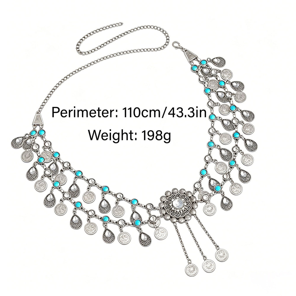 Tassel Metal Waist Chain Adjustable Layered Body Belt Statement Waist Jewelry