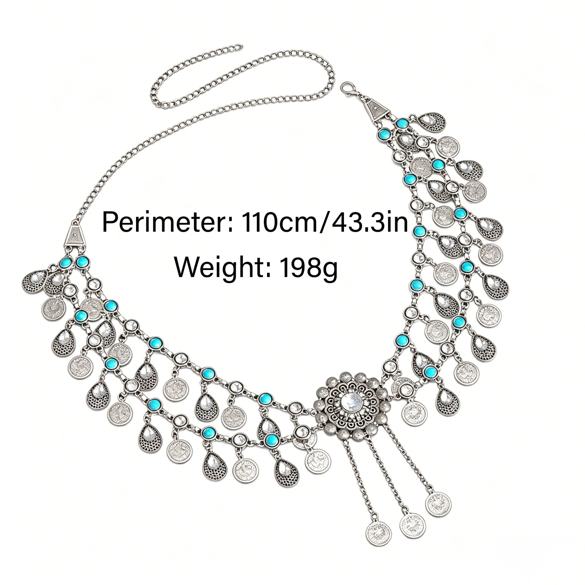 Tassel Metal Waist Chain Adjustable Layered Body Belt Statement Waist Jewelry