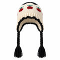 Fruit Pattern Knit Earflap Hat with Braided Tassels