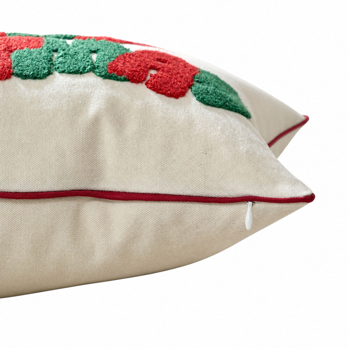 Merry Christmas Tufted Lumbar Throw Pillow Cover Holiday Decorative Accent
