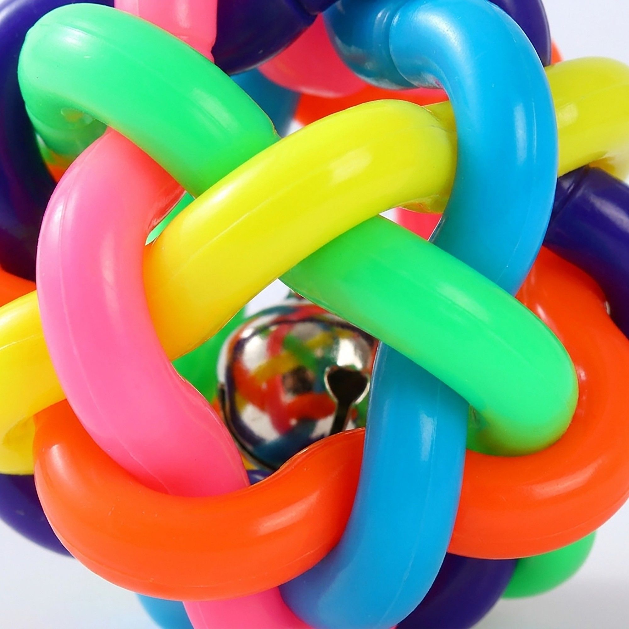 Colorful Woven Dog Ball Toy Durable Chew and Fetch Interactive Pet Toy