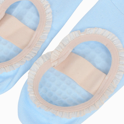 Anna-Kaci Women's Ballet Style Grip Socks with Ruffle Trim and Cross Strap Anti-Slip Sole Yoga and Pilates 2-Pack
