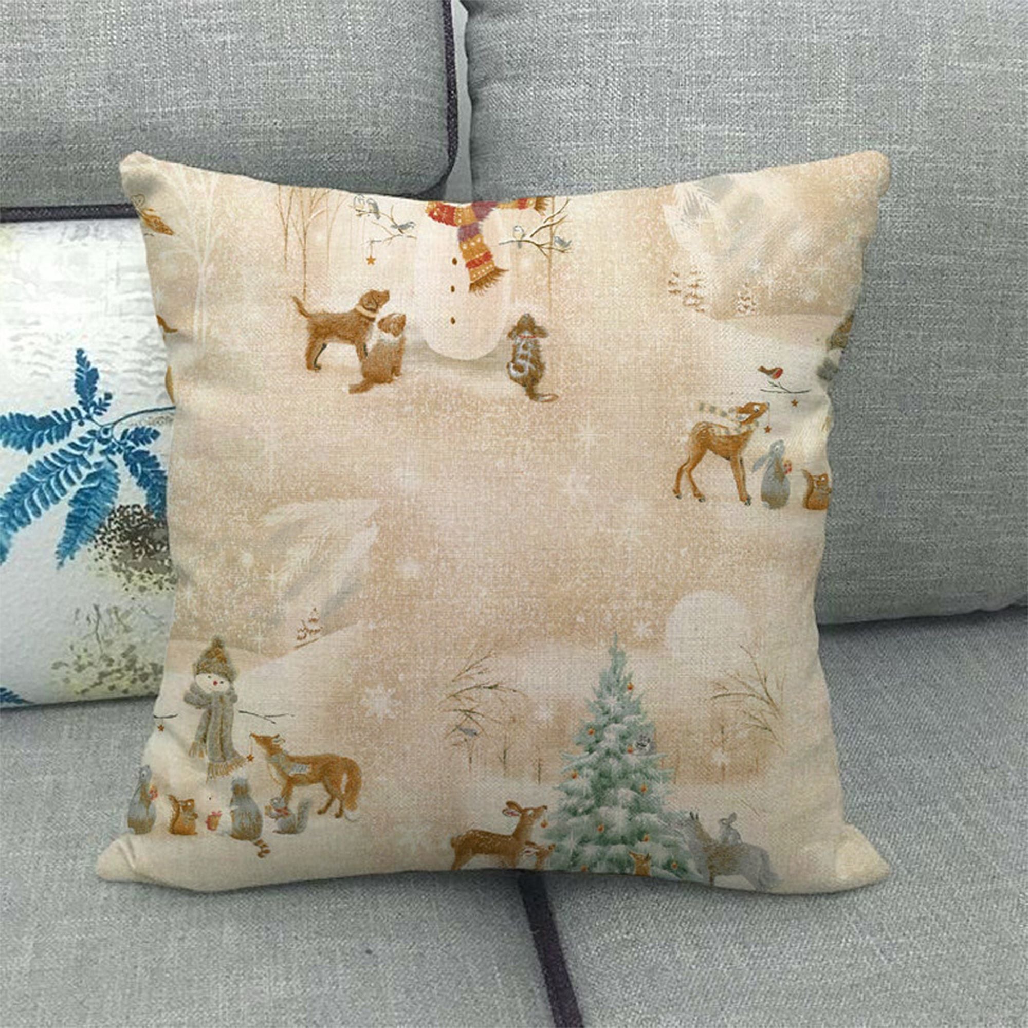 Anna-Kaci Vintage Winter Throw Comfortable Pillow Cover 18x18in