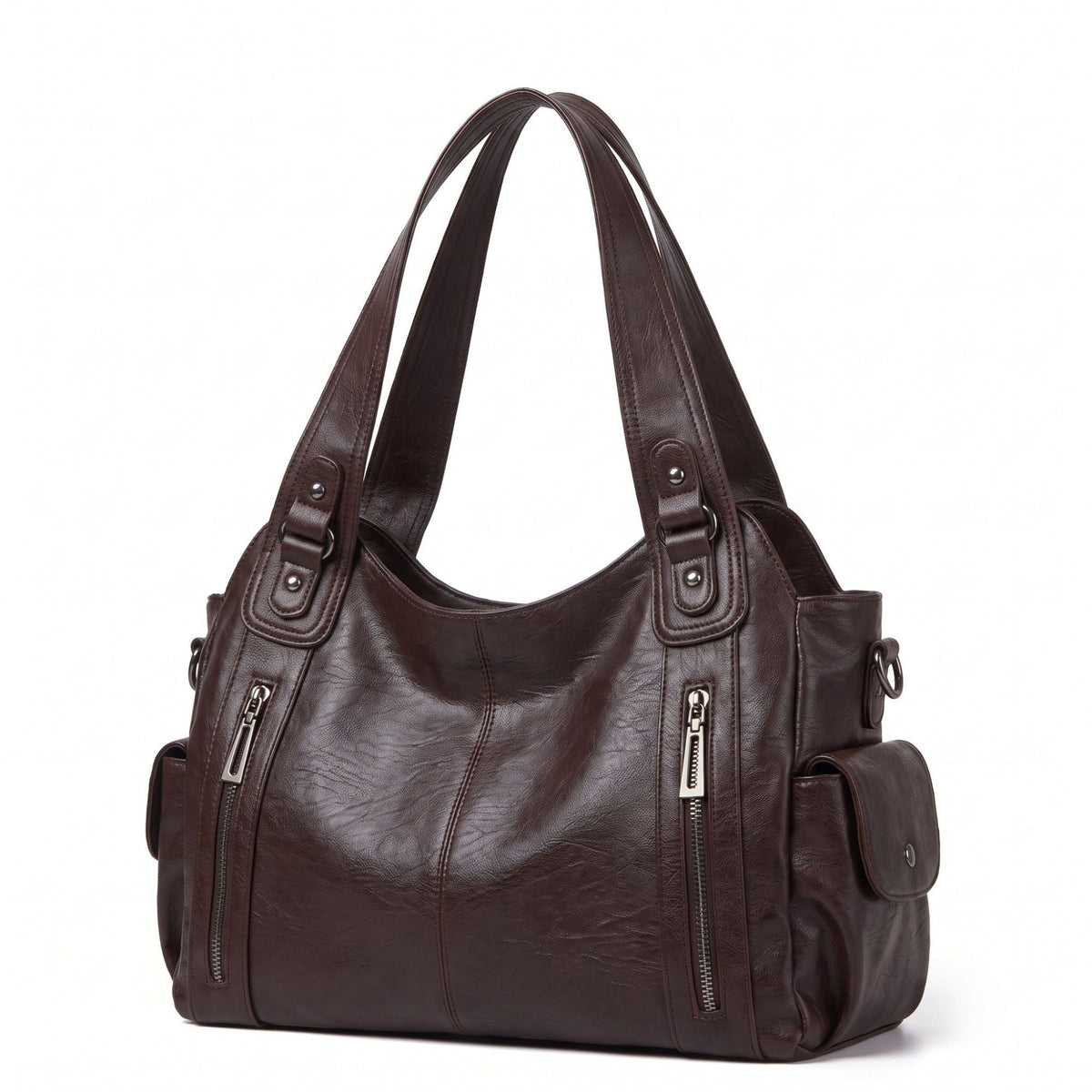Large Shoulder Tote Bag with Multiple Pockets