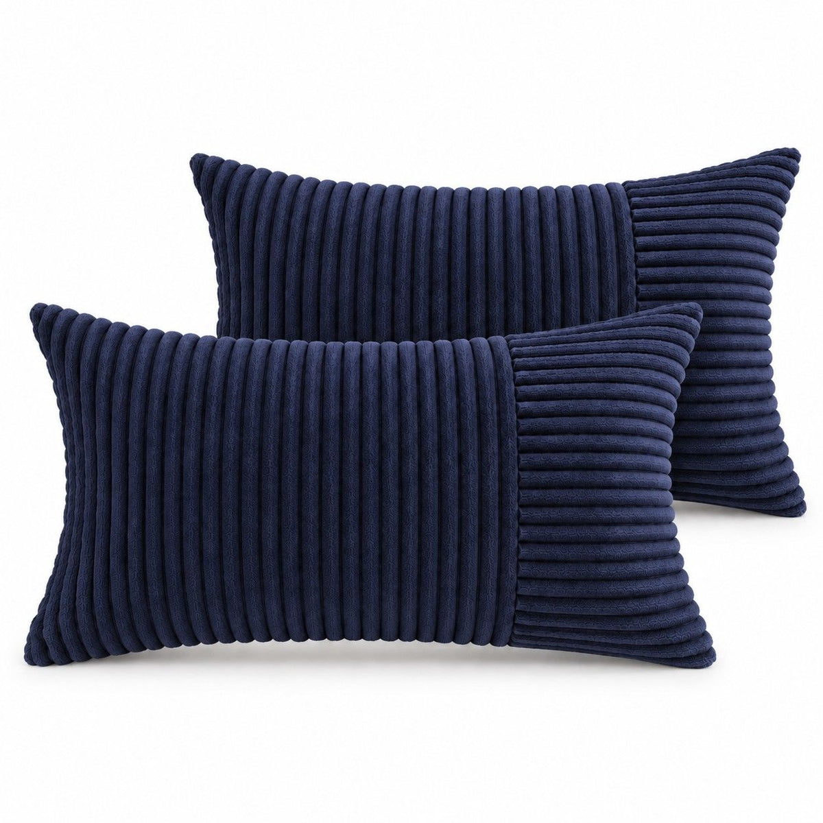 2 Pack Soft Corduroy Throw Pillow Covers 18 x 18 Inch and 12 x 20 Inch