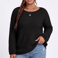 Plus Size Scoop Neck Relaxed Fit Knit Sweater