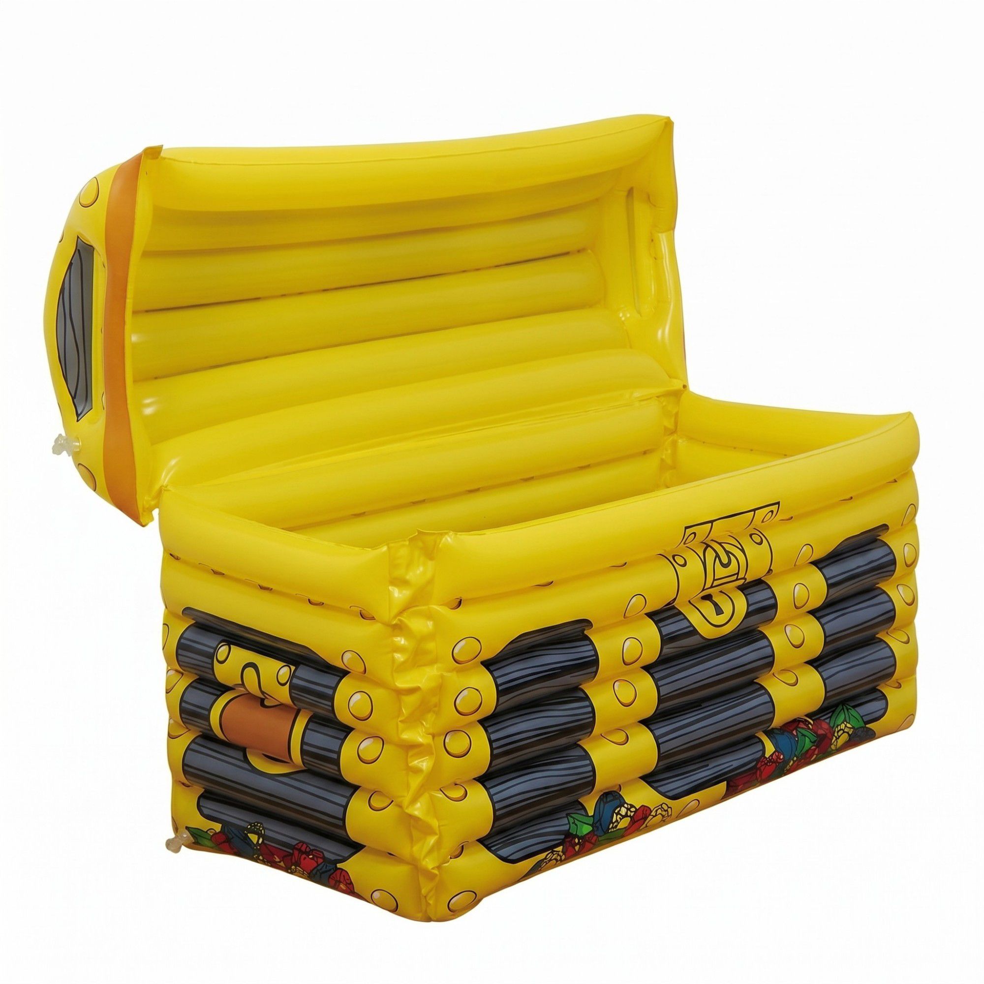 Inflatable Treasure Chest Cooler with Lid for Parties