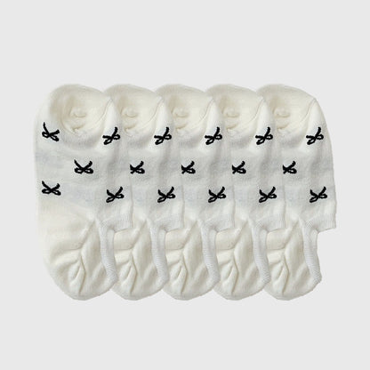 Anna-Kaci Women's No - Show Liner Socks with Bow Pattern 5Pk
