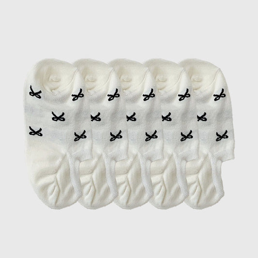 Anna-Kaci Women's No - Show Liner Socks with Bow Pattern 5Pk