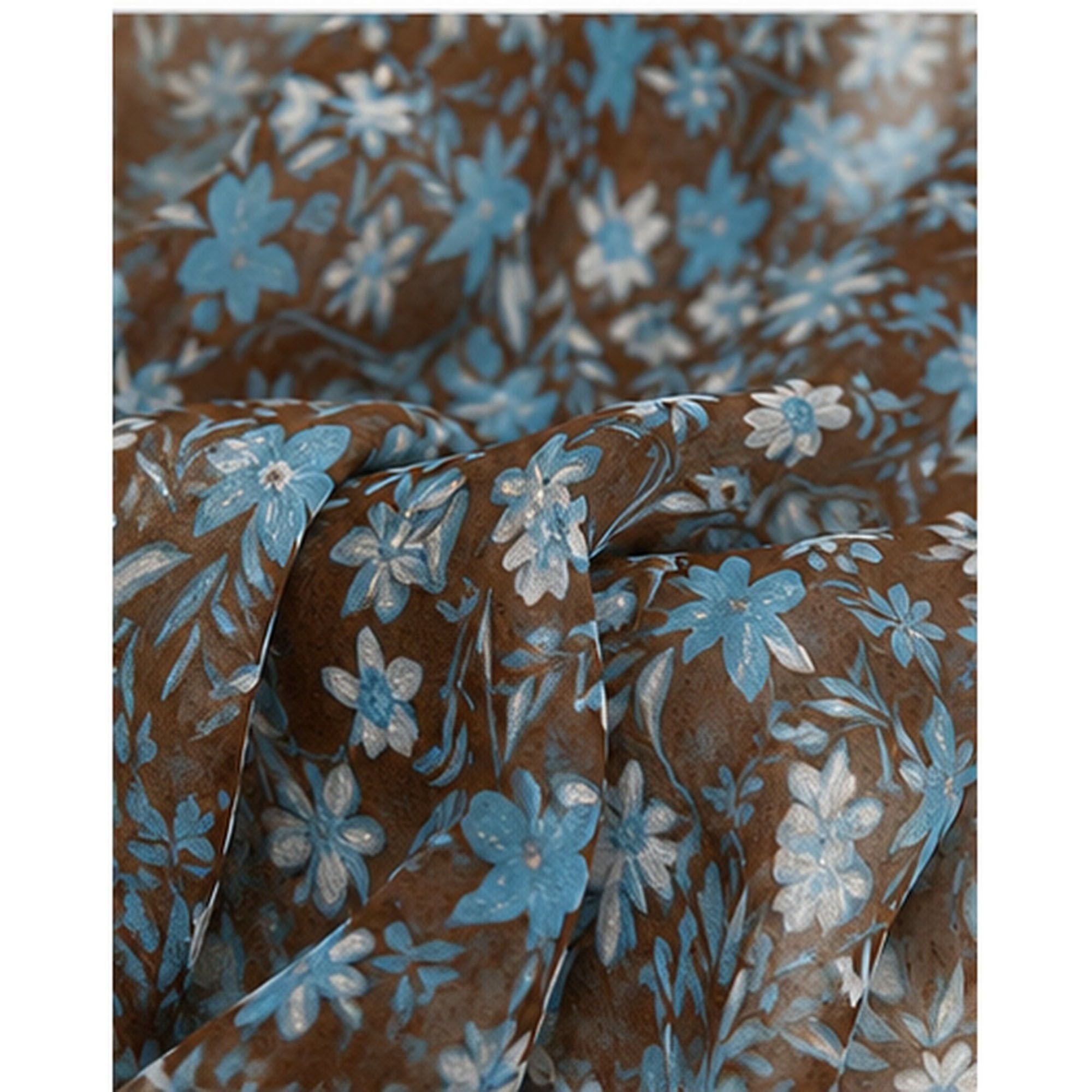 Lightweight Abstract Floral Sheer Long Scarf