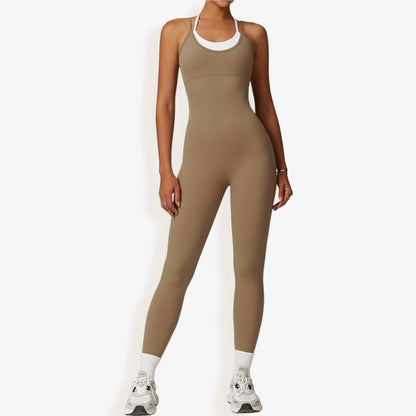 Seamless Active Bodysuit with Double Strap Racerback Design