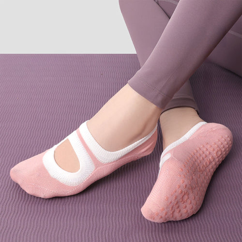 Anna-Kaci 3-Pair Anti-Slip Ballet Grip Socks with Elastic Strap for Yoga, Pilates, and Barre