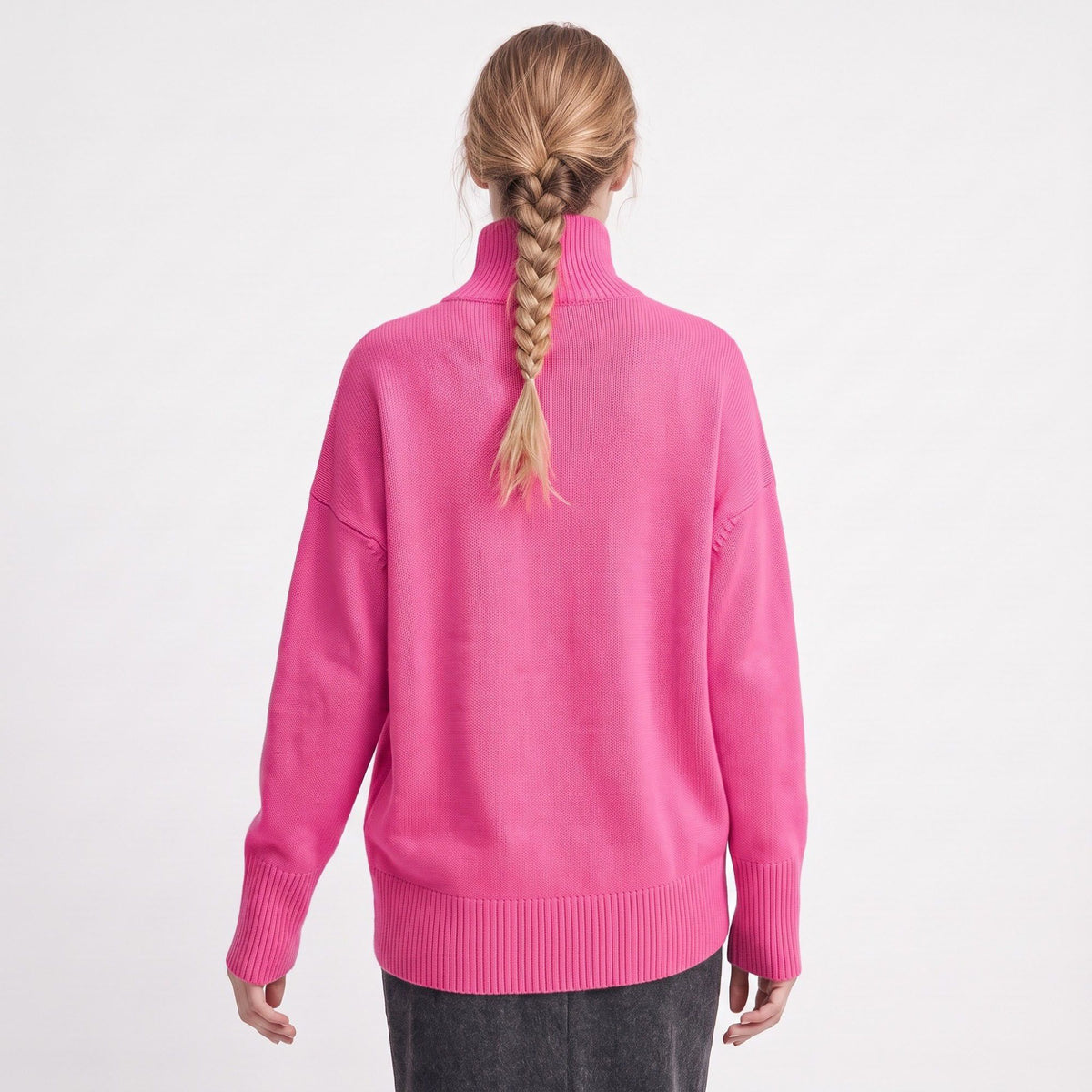 Relaxed Fit Turtleneck Pullover Sweater
