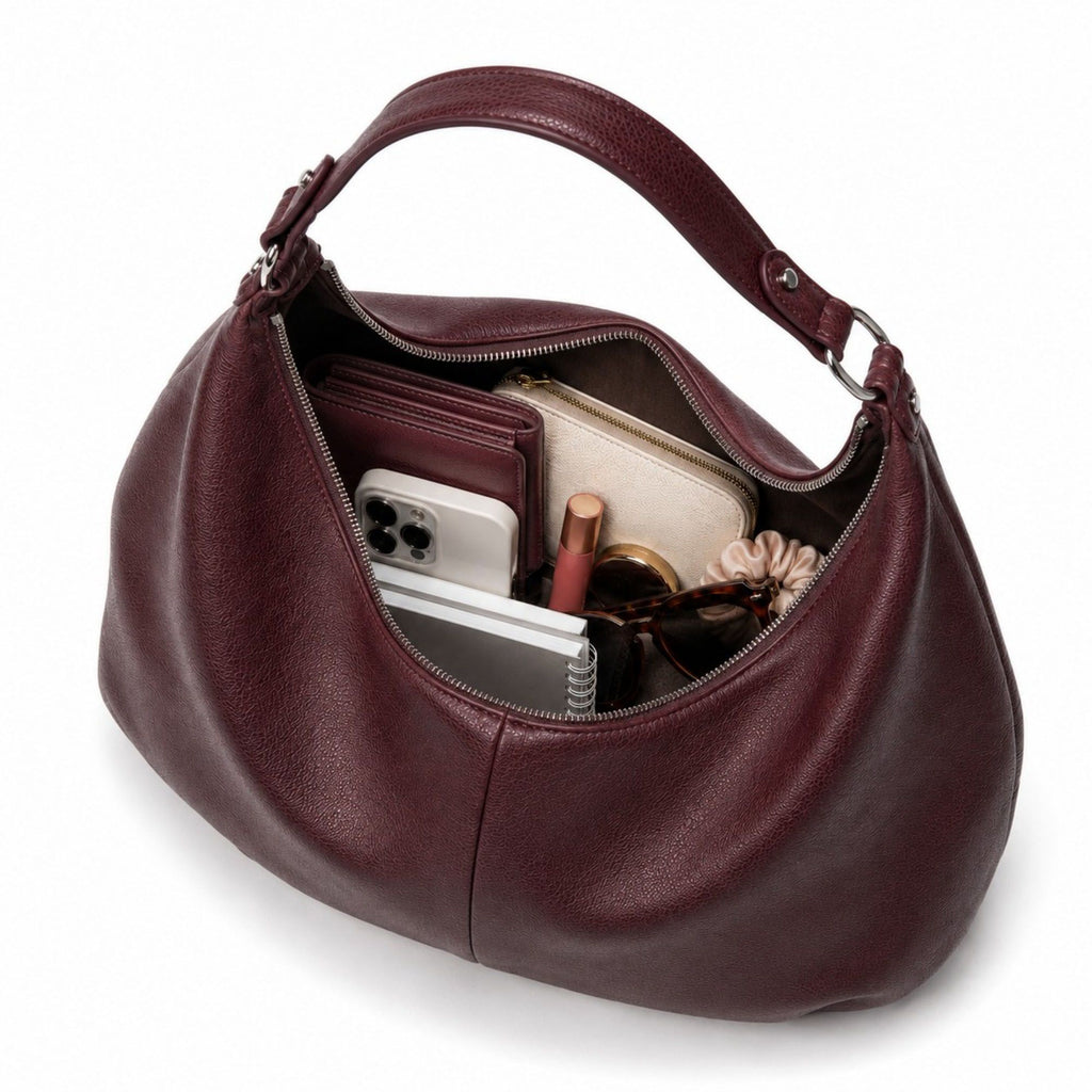 Oversized Slouchy Hobo Shoulder Bag with Adjustable Strap