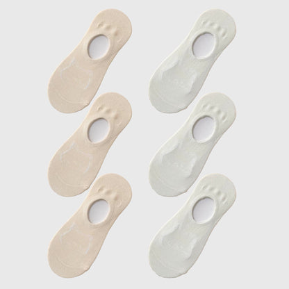 Anna-Kaci Women's Non-slip No Show Socks 6pk Invisible Liner Adorable Bear