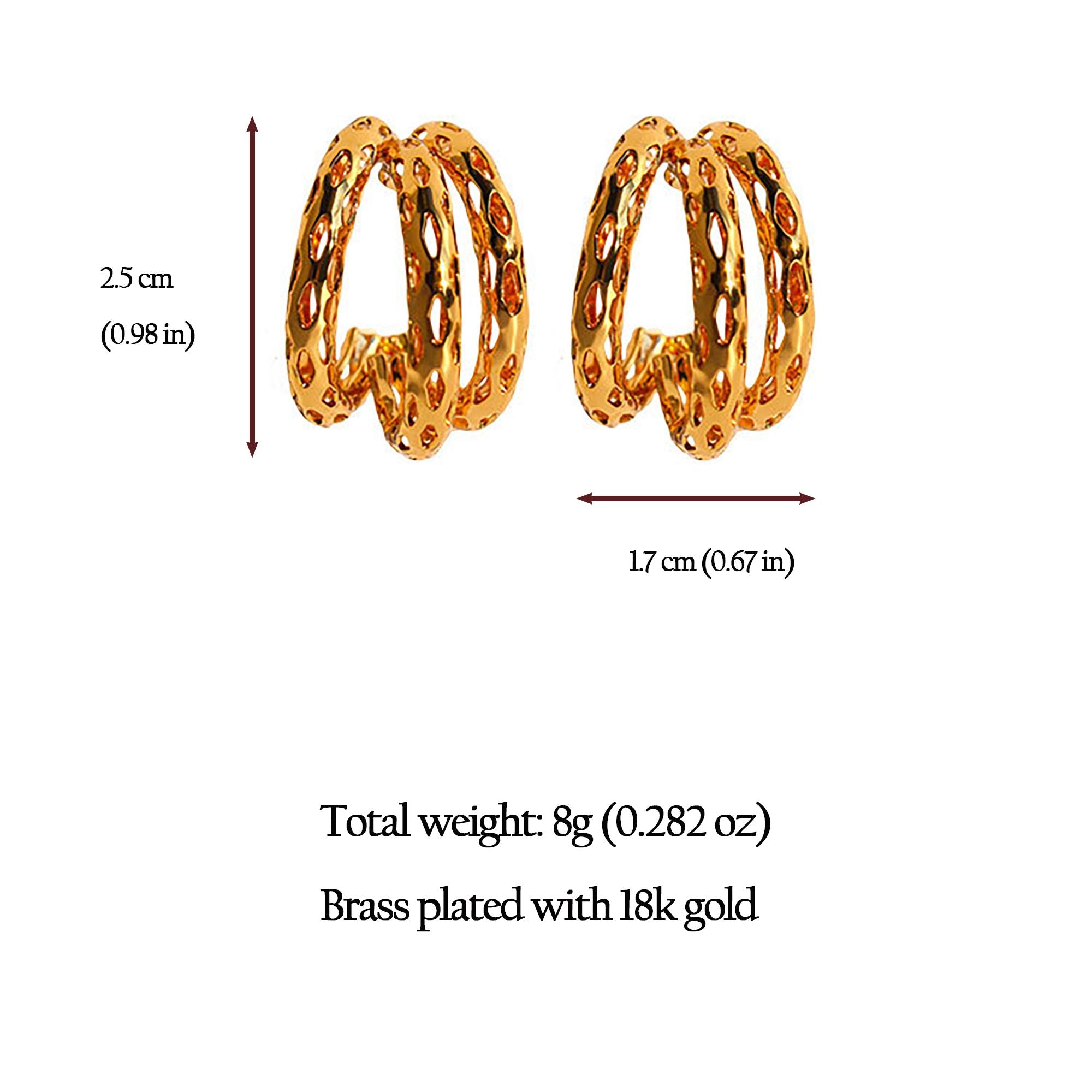 Anna-Kaci Women's Hollow Out Hoop Earrings - 2.5cm Diameter Hoops