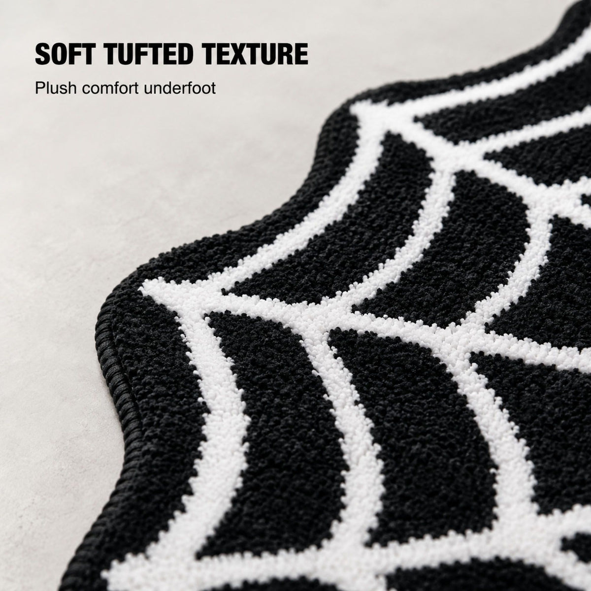 Halloween Spider Web Shaped Bath Mat Nonslip Accent Rug 15.7 x 23.6 Inches