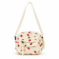 Pink crossbody bag with corduroy and pockets