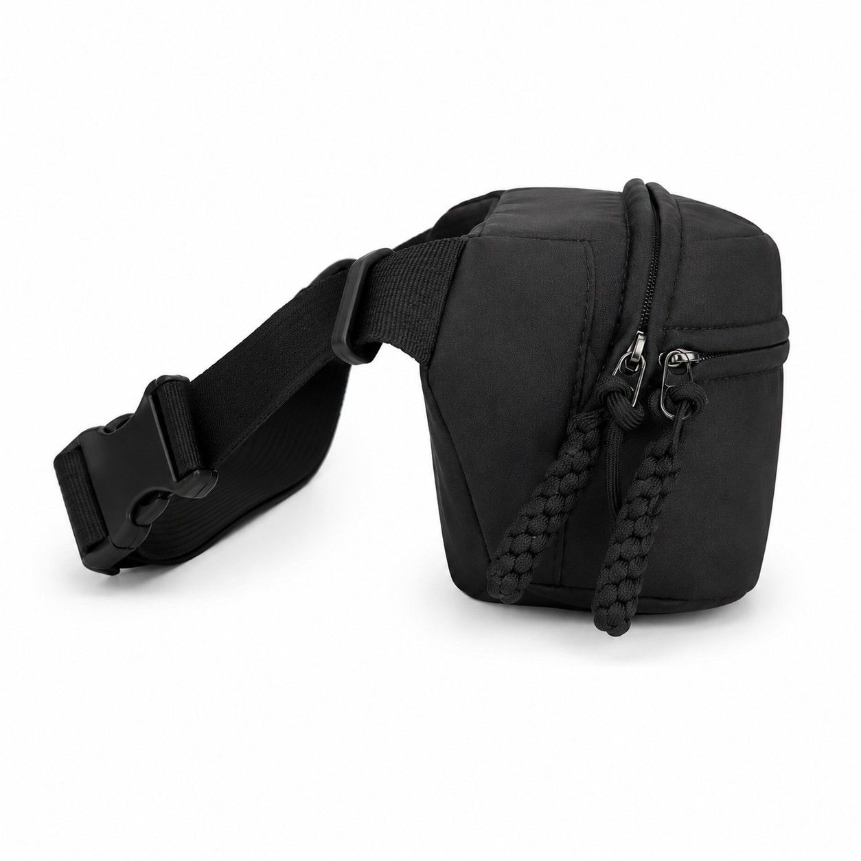 Crossbody Sling Bag with Adjustable Strap Zip Closure and Braided Pull