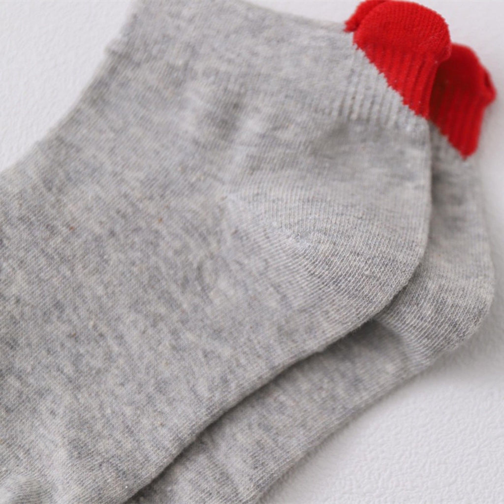 Anna-Kaci Women's Ankle Socks with Ribbed Heart-Shaped Heel Detail Soft Stretch Knit Comfort 3-Pack