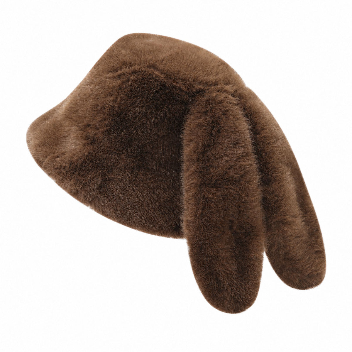 Plush Bunny Ear Bucket Hat Soft Winter Cold Weather Fashion Hat