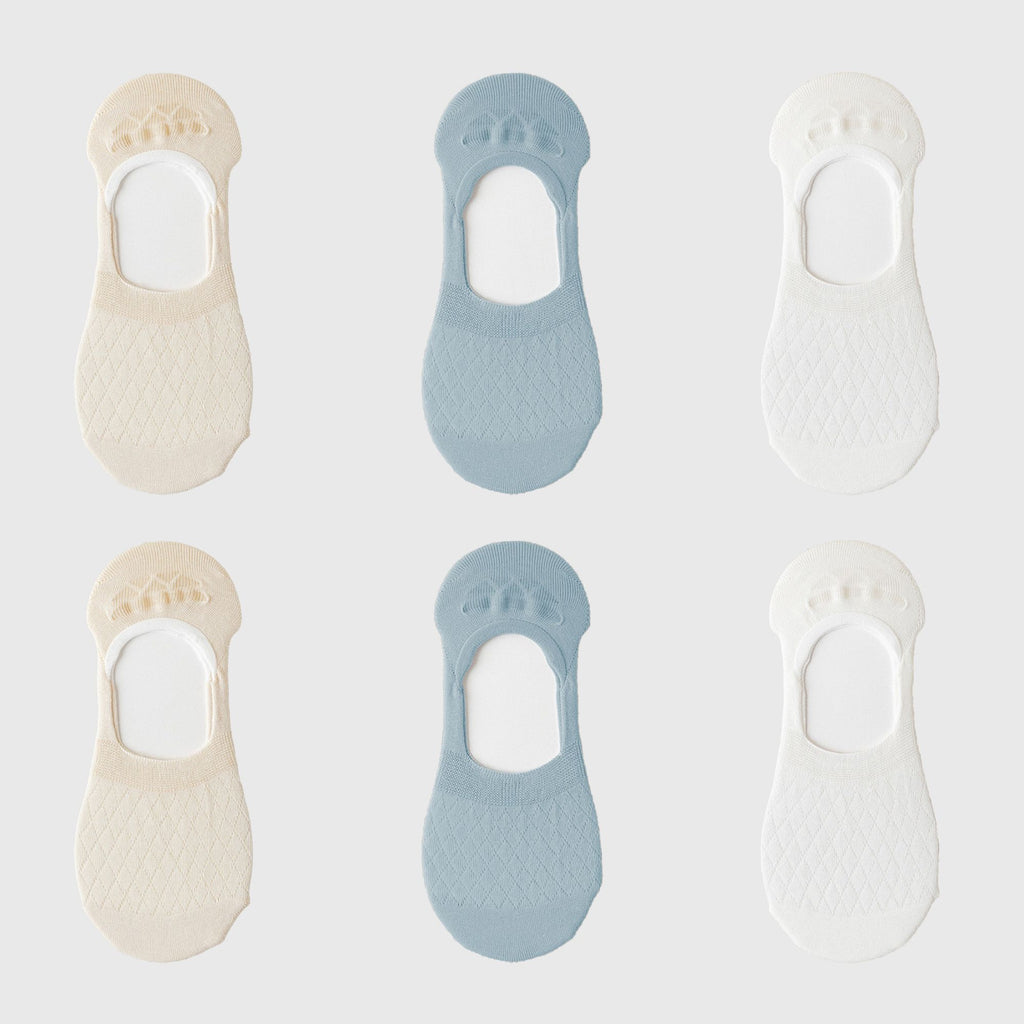 Anna-Kaci Women's Solid No Show Socks Non Slip Cotton 6Pk