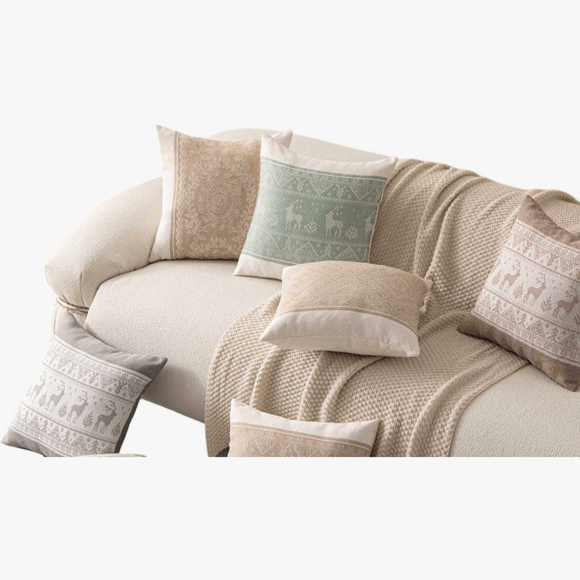 Decorative Throw Pillow 17.7*17.7 in Soft Cotton Blend Fabric for Living Room and Sofa