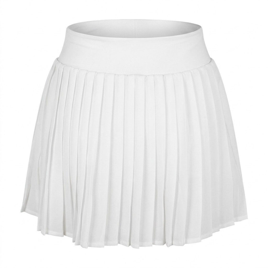 Anna-Kaci Active Womens High Waist Pleated Athletic Skort with Sheer Overlay Wide Waistband and Built In Shorts