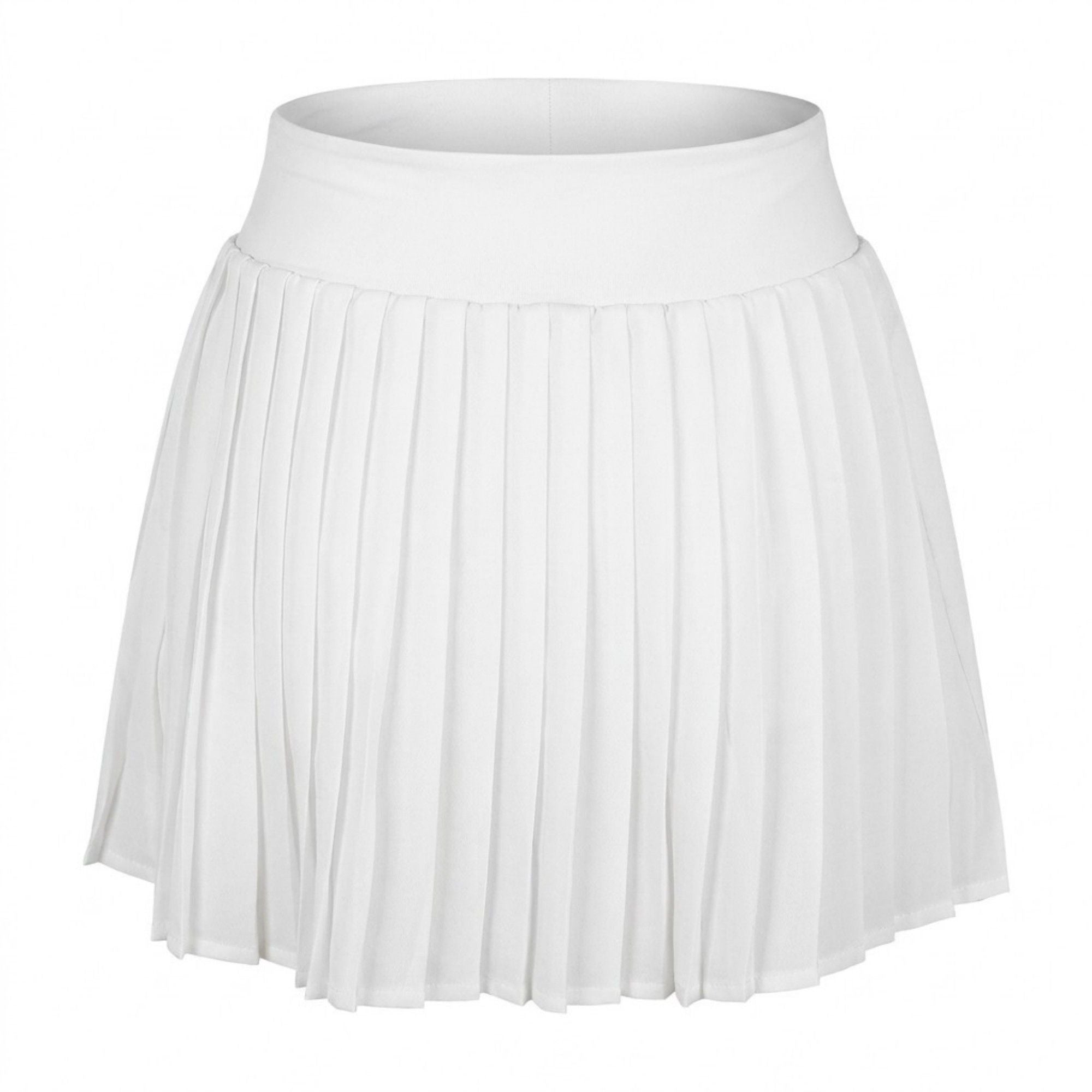 Anna-Kaci Active Womens High Waist Pleated Athletic Skort with Sheer Overlay Wide Waistband and Built In Shorts