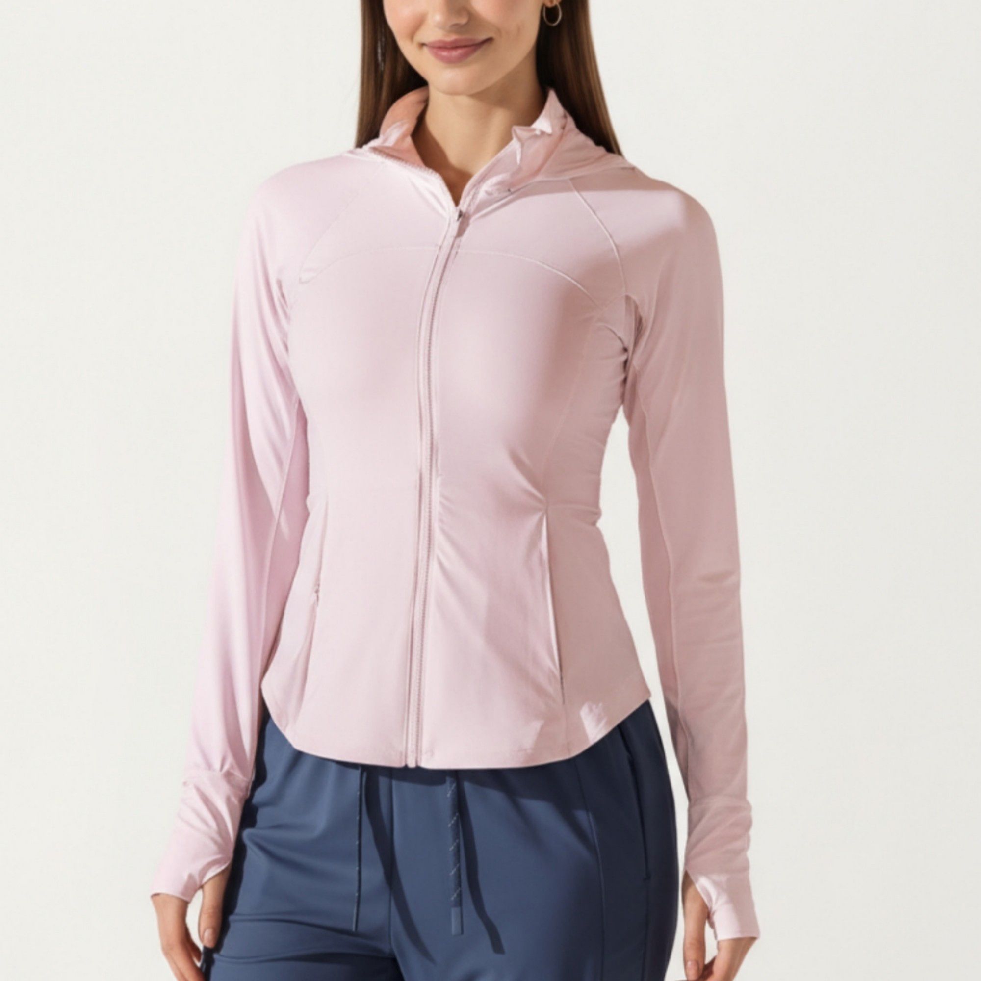 Anna-Kaci Active Women's Full Zip Long Sleeve Active Jacket with Fitted Silhouette and High Neck