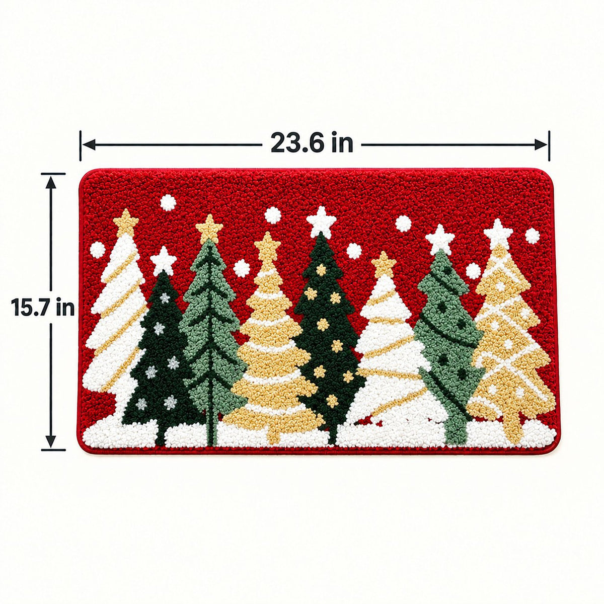 Christmas Pattern Tufted Bath Rug with Nonslip Backing 15.7 x 23.6 in