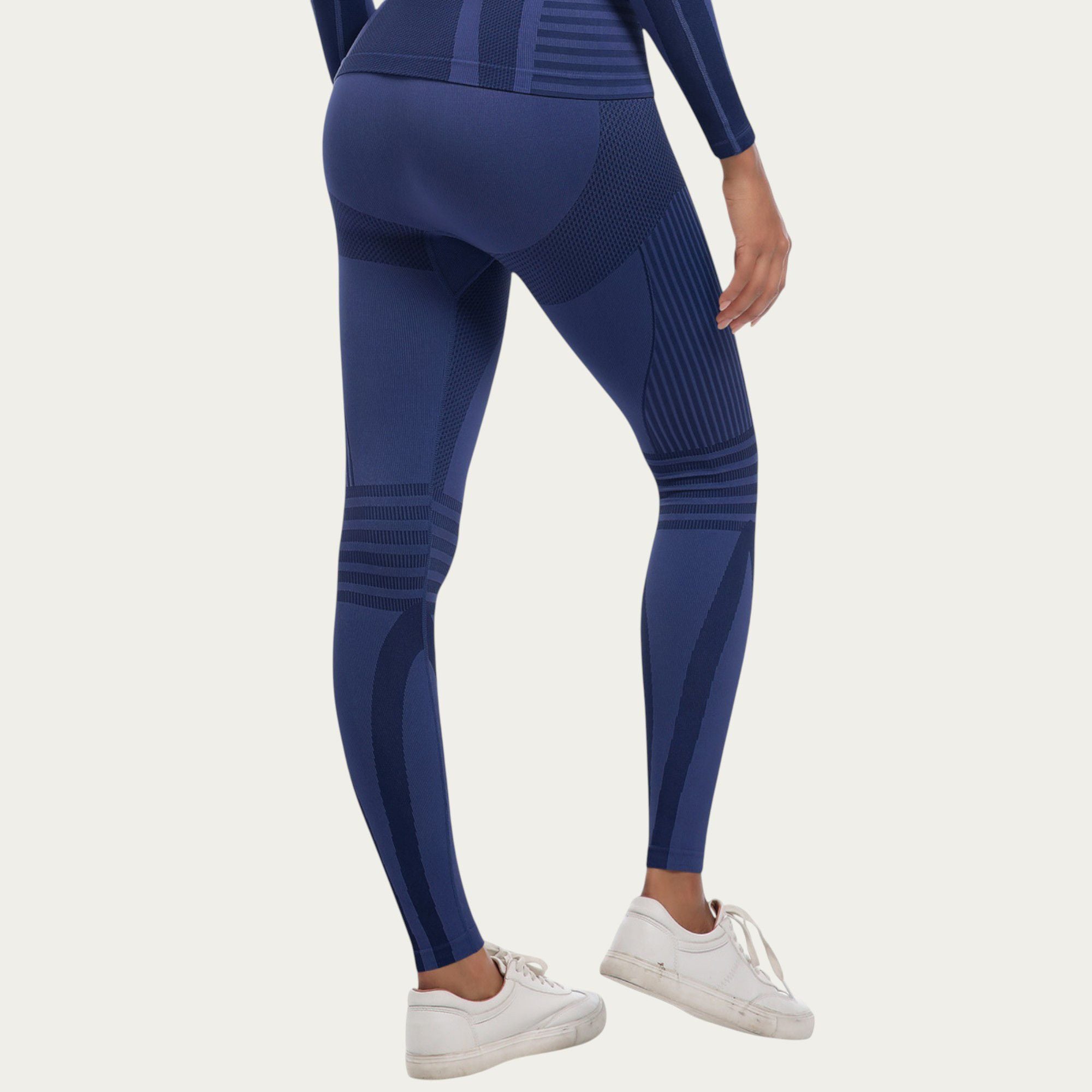 Anna-Kaci Active Women's Seamless High Waist Ribbed Leggings with Sculpting Contour Panels and Compression Fit