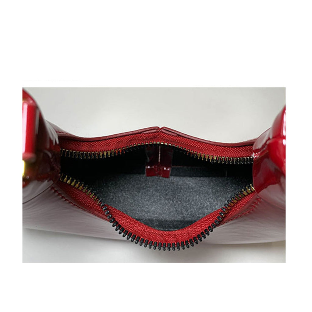 Glossy PU Mini Hobo Shoulder Bag with Adjustable Strap