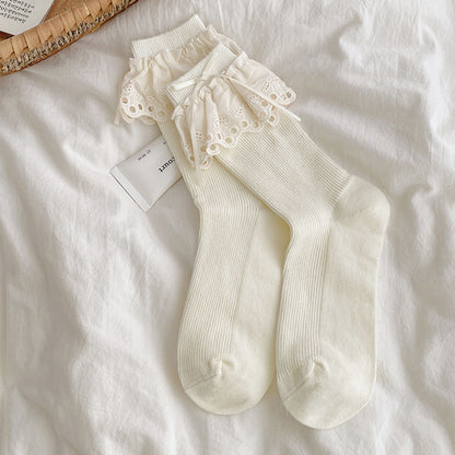 Anna-Kaci Women's Summer Ruffled Lace - Trim Ankle Socks 6Pk