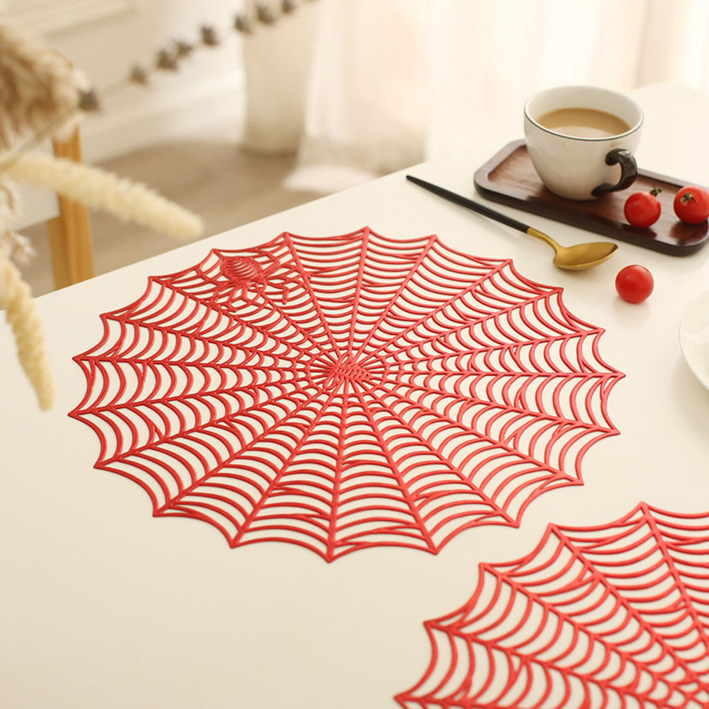 Halloween Spiderweb PVC Waterproof Non-Slip Placemat