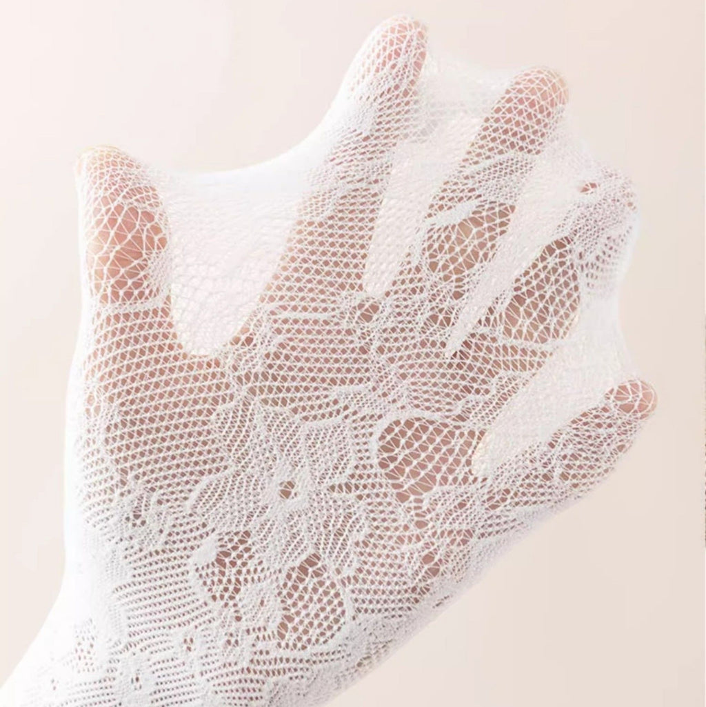 Anna-Kaci Women's Lace Liner Socks with Elastic Cuff and Floral Mesh Detail Soft Stretch 2-Pack