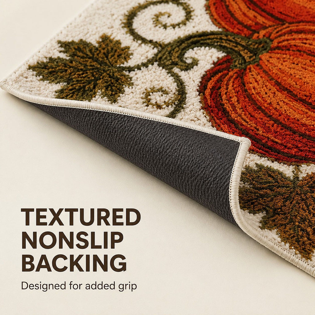 Fall Pumpkin Halloween Doormat Nonslip Entryway Rug 19.7 x 31.5 Inches