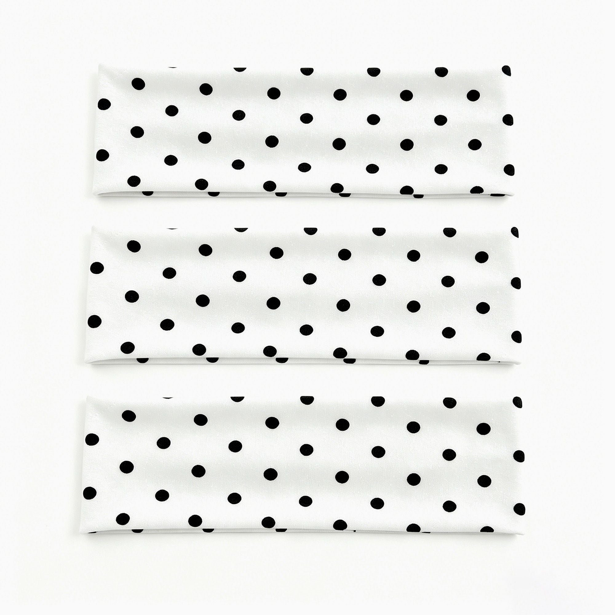 Polka Dot Stretch Headbands 3 Pack Soft Cotton Hair Bands Wide Headwrap for Daily Wear