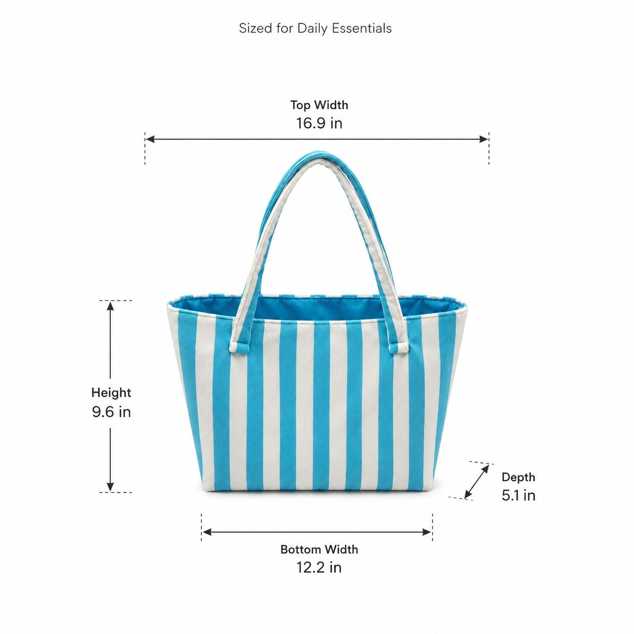 Striped Terry Cloth Tote Bag Roomy Beach and Travel Shoulder Carryall