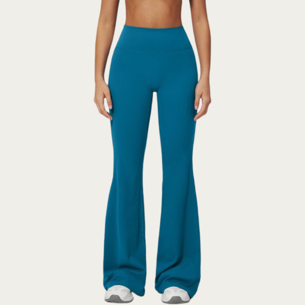 Anna-Kaci Active Women's High Waist Flare Yoga Pants with Wide Leg Stretch Fit and Seam Detail